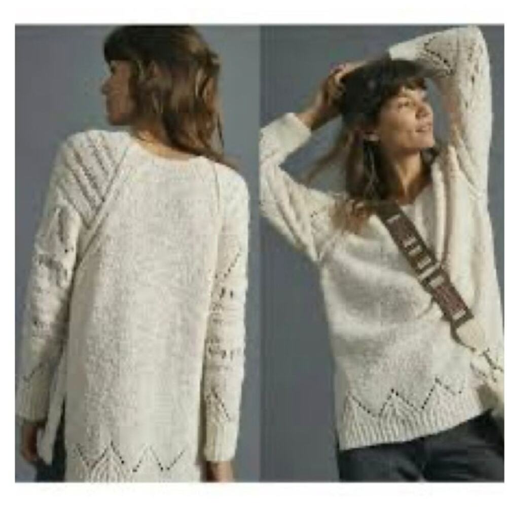 New Anthropologie Pilcro ivory Luna sweater wmns oversized soft size xsmall